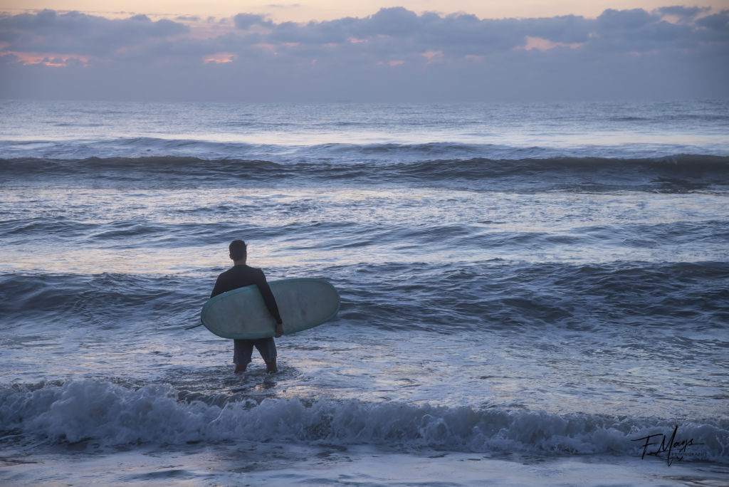 surfer at dawn