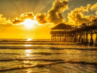 Golden Sunrise at Cocoa Beach Pier